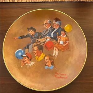 Norman Rockwell Decorative Plate with Multicolor Design